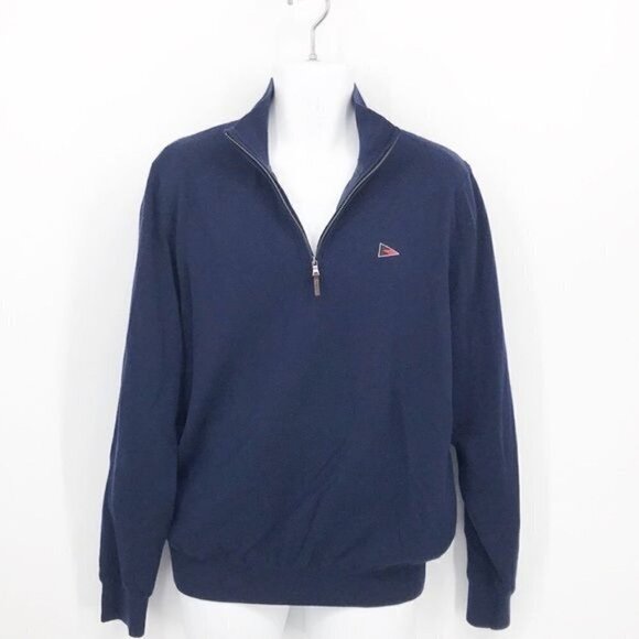 Fairway & Greene Navy Blue Men's 1/2 Zip Merino Wool Pullover size M - Picture 1 of 9